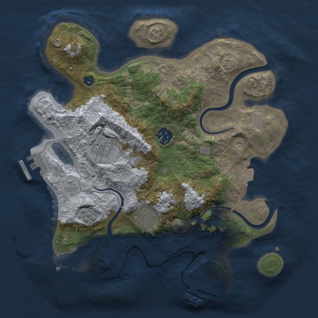 Rust Map: Procedural Map, Size: 3000, Seed: 1837369533, 10 Monuments