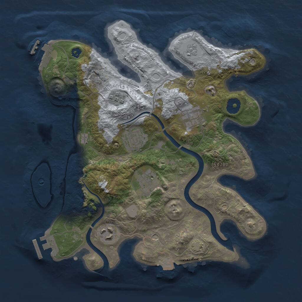 Rust Map: Procedural Map, Size: 3000, Seed: 11344, 11 Monuments