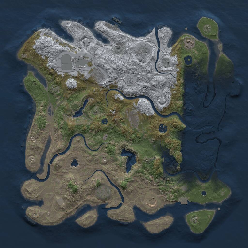 Rust Map: Procedural Map, Size: 4250, Seed: 1224575444, 15 Monuments