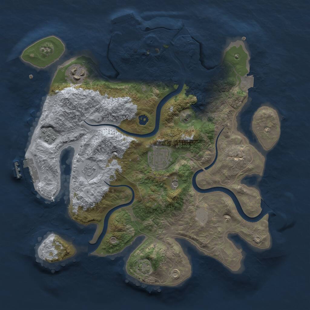 Rust Map: Procedural Map, Size: 3000, Seed: 4187, 9 Monuments