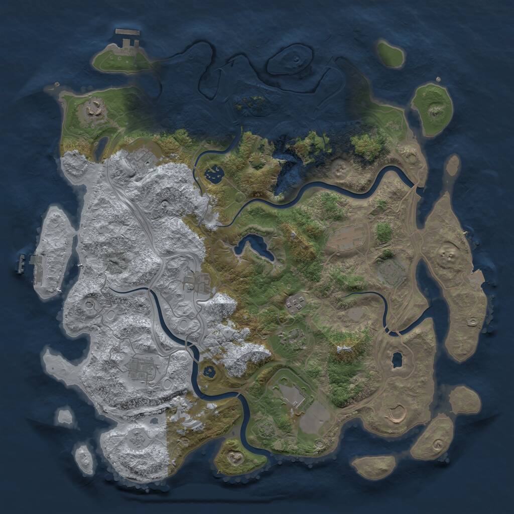 Rust Map: Procedural Map, Size: 4250, Seed: 726877613, 17 Monuments