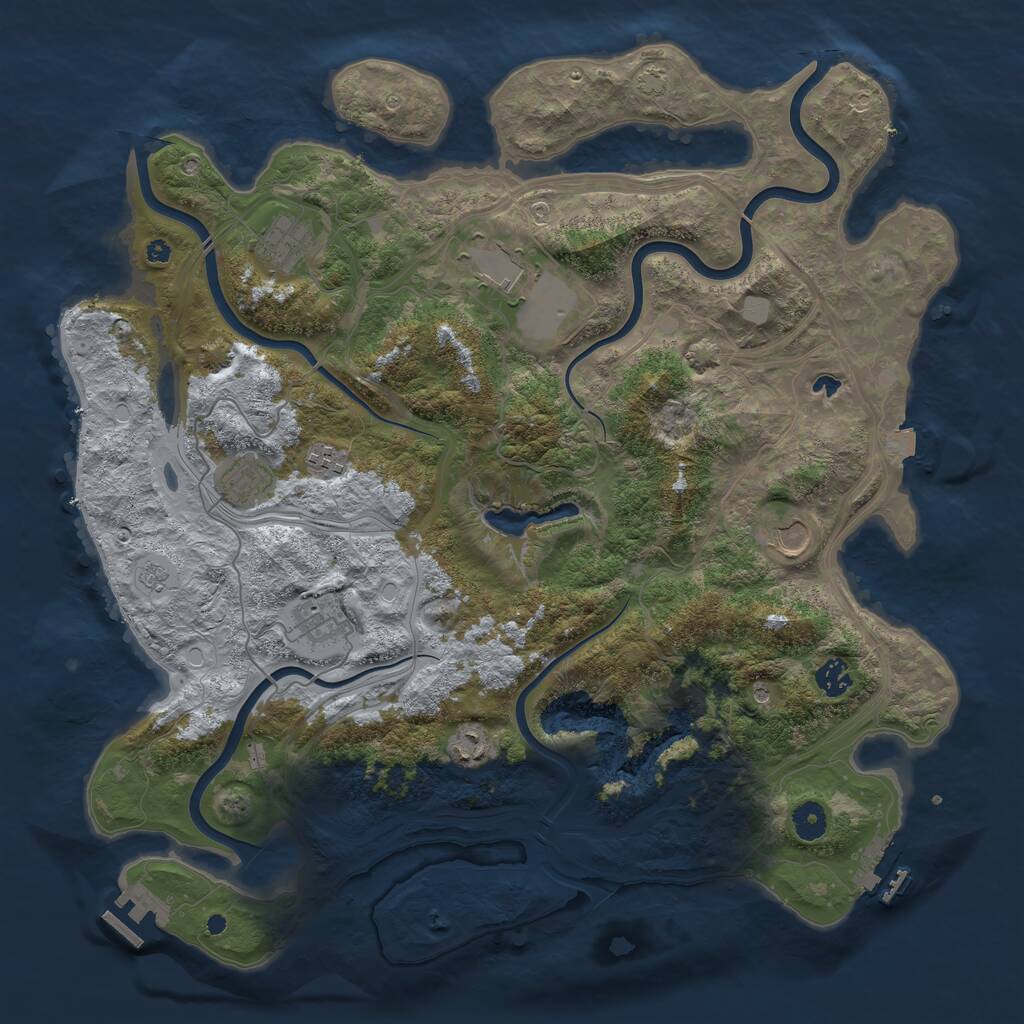 Rust Map: Procedural Map, Size: 4250, Seed: 784521, 14 Monuments