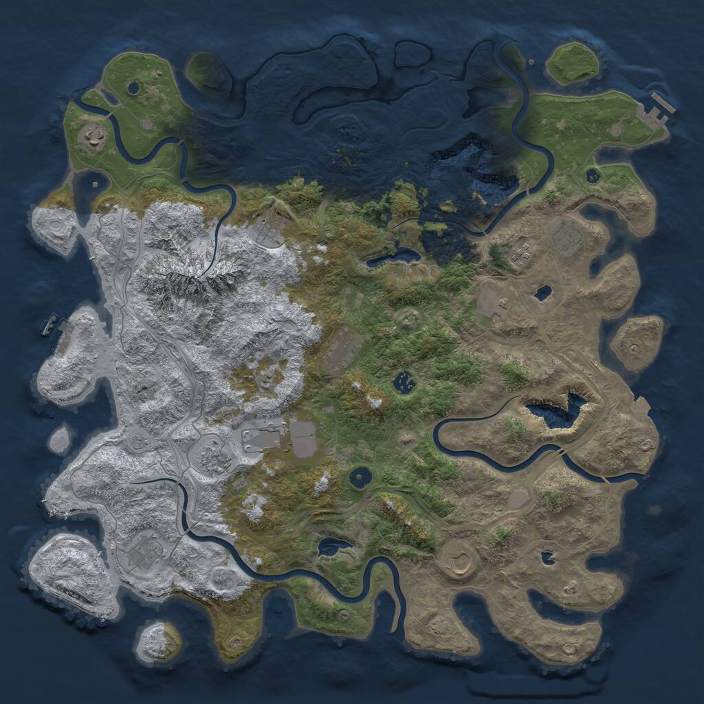 Rust Map: Procedural Map, Size: 5000, Seed: 97285273, 17 Monuments