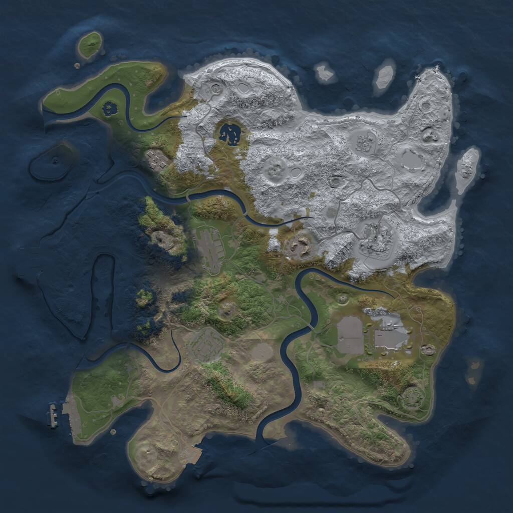 Rust Map: Procedural Map, Size: 3500, Seed: 1785397734, 13 Monuments