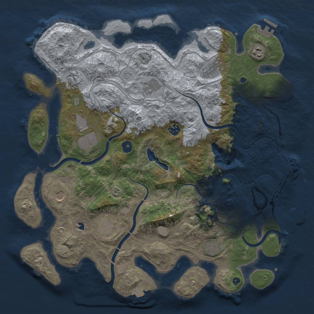 Rust Map: Procedural Map, Size: 4250, Seed: 165763945, 16 Monuments
