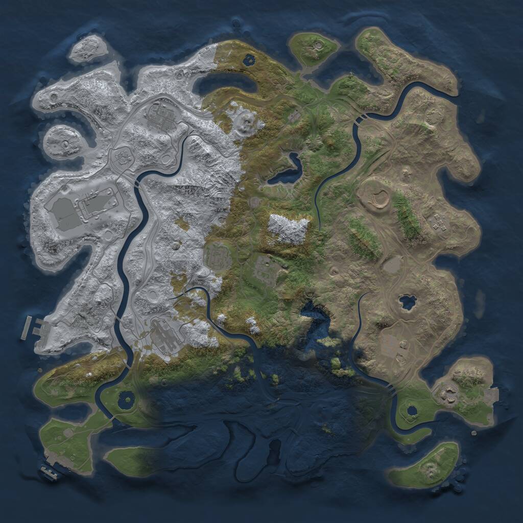 Rust Map: Procedural Map, Size: 4300, Seed: 314822386, 15 Monuments