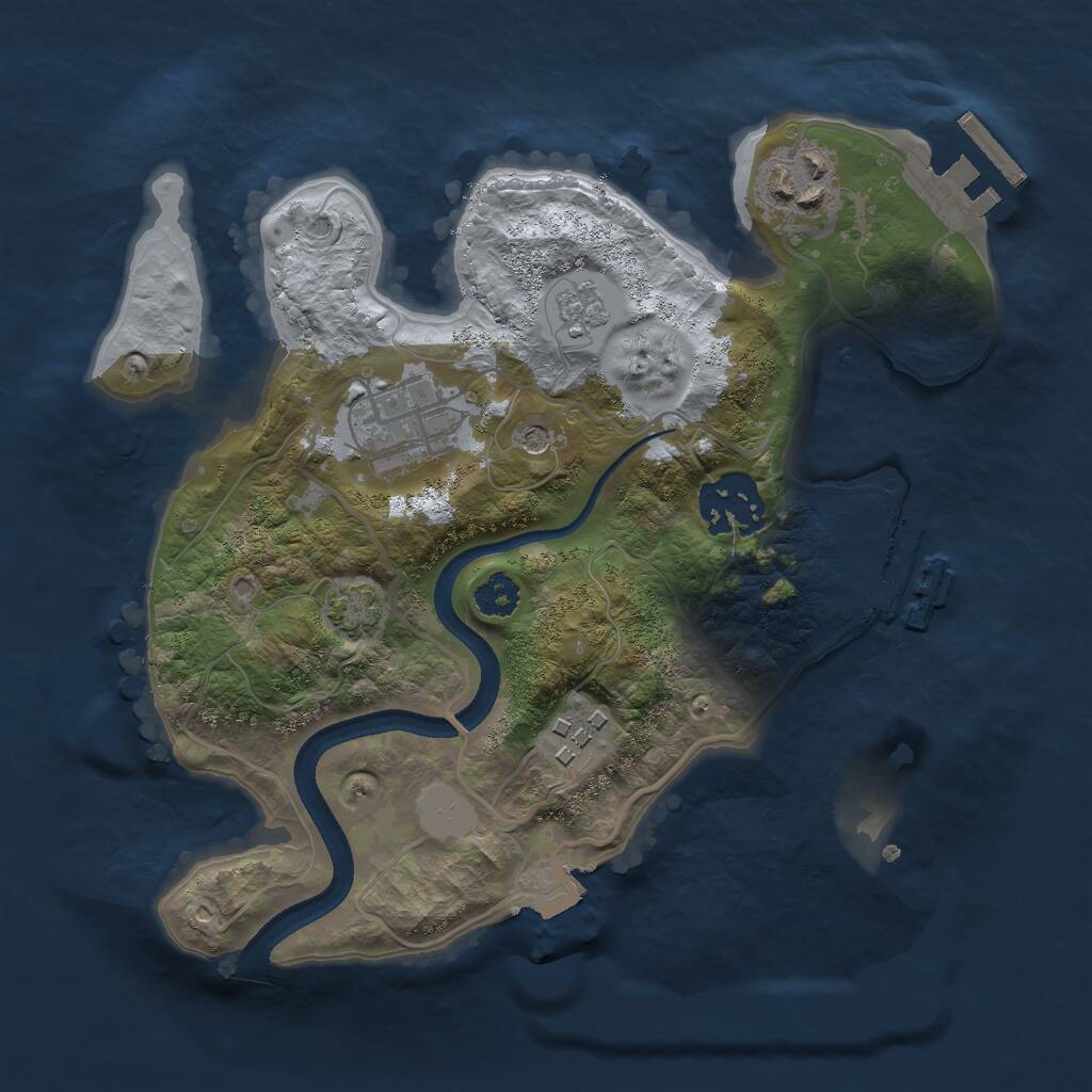 Rust Map: Procedural Map, Size: 2500, Seed: 1595106613, 10 Monuments