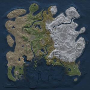 Thumbnail Rust Map: Procedural Map, Size: 4500, Seed: 1850390484, 14 Monuments