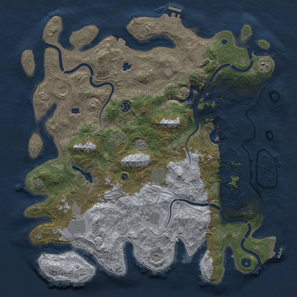 Rust Map: Procedural Map, Size: 4500, Seed: 883822737, 15 Monuments