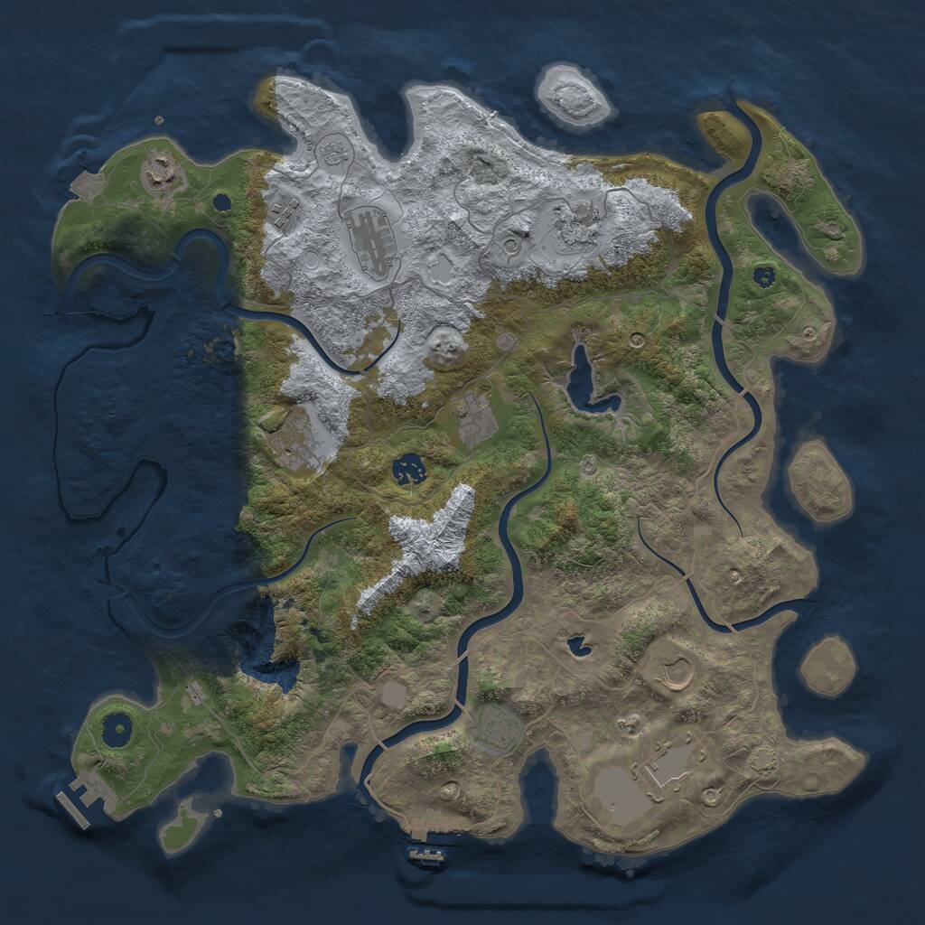 Rust Map: Procedural Map, Size: 4200, Seed: 63482, 16 Monuments