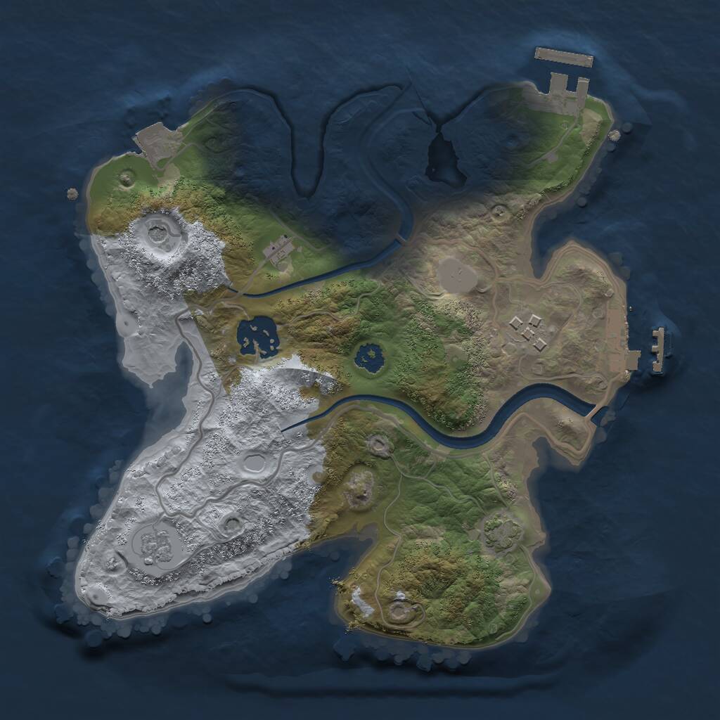 Rust Map: Procedural Map, Size: 2500, Seed: 269875, 8 Monuments