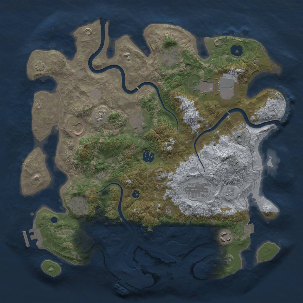 Rust Map: Procedural Map, Size: 3800, Seed: 781339073, 15 Monuments
