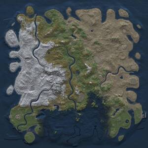 Thumbnail Rust Map: Procedural Map, Size: 6000, Seed: 1254006441, 17 Monuments