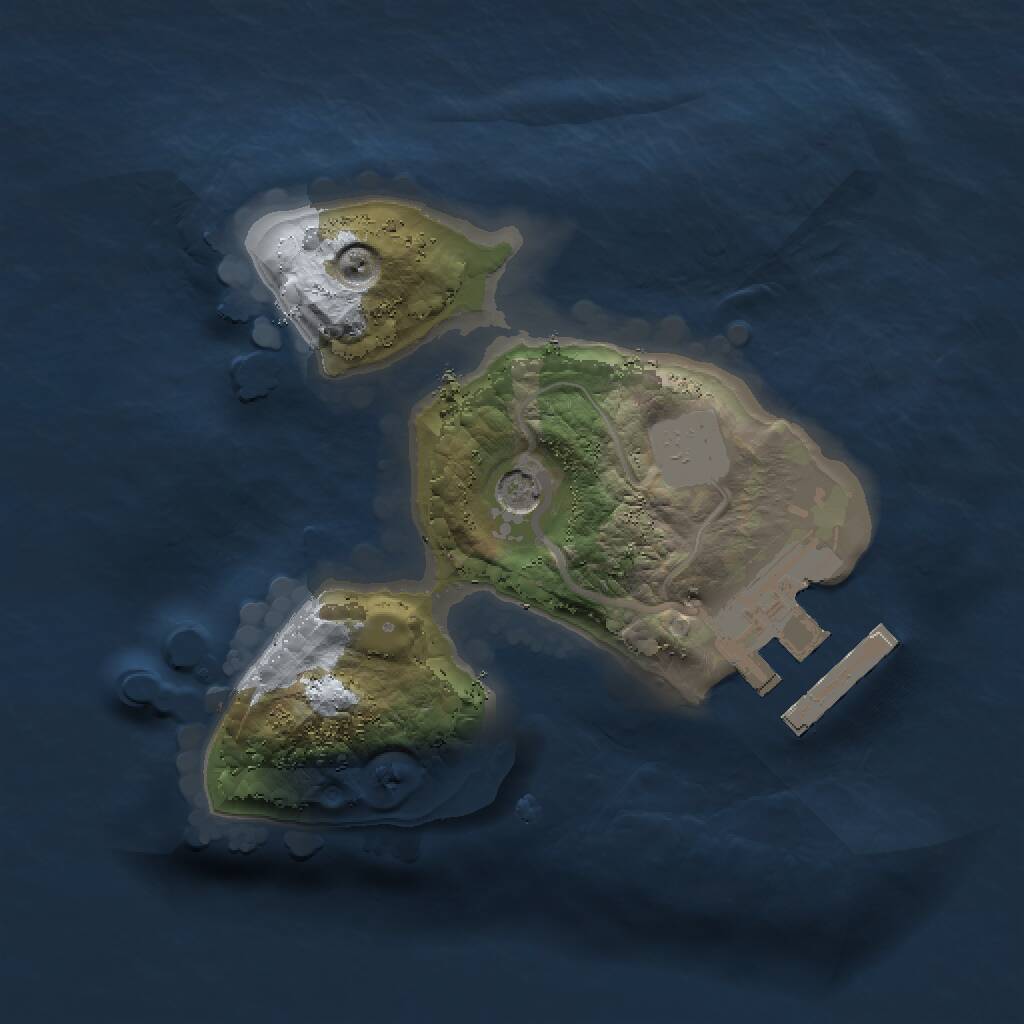 Rust Map: Procedural Map, Size: 1500, Seed: 331867636, 3 Monuments