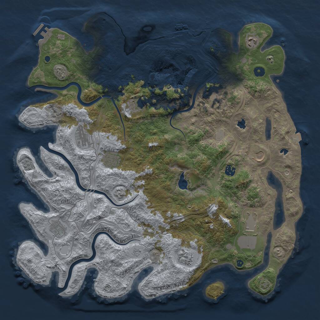 Rust Map: Procedural Map, Size: 4500, Seed: 213412354, 17 Monuments