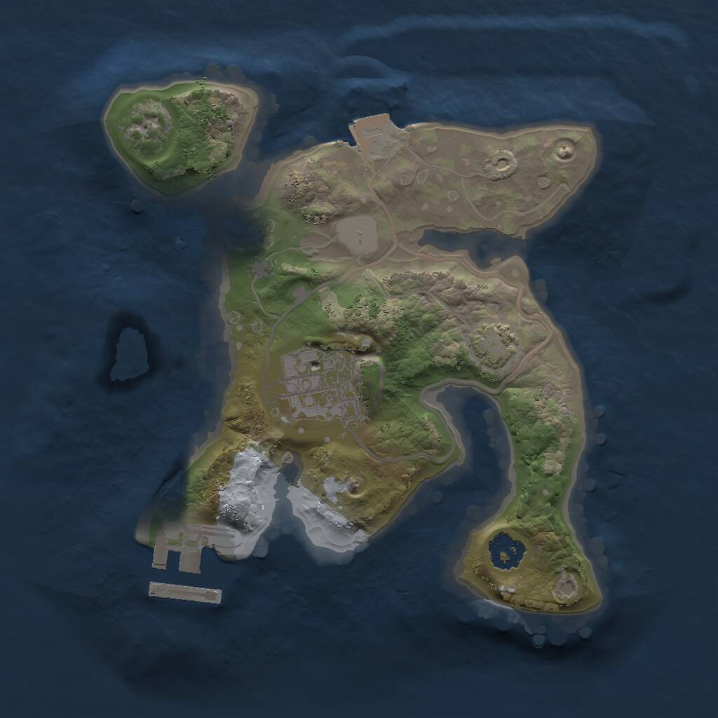 Rust Map: Procedural Map, Size: 2000, Seed: 1257175857, 4 Monuments