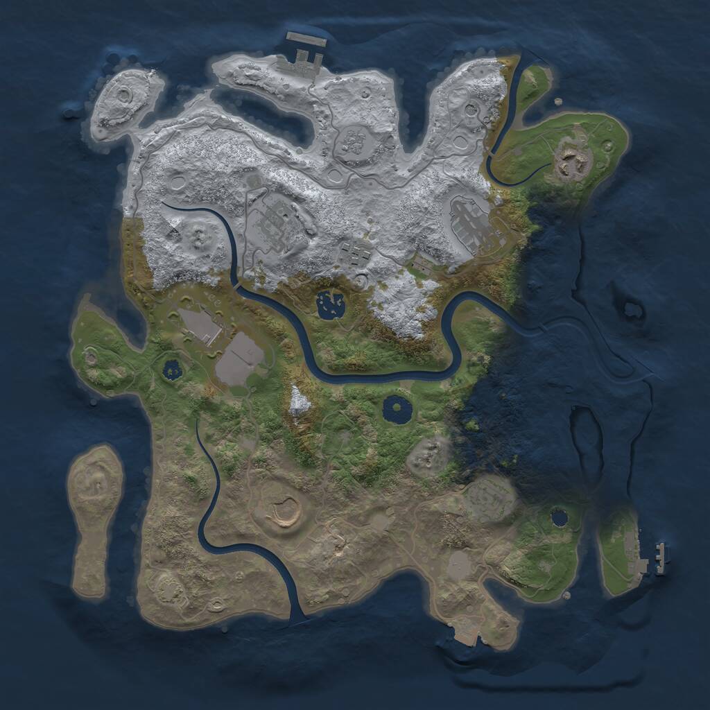 Rust Map: Procedural Map, Size: 3600, Seed: 1538171938, 14 Monuments