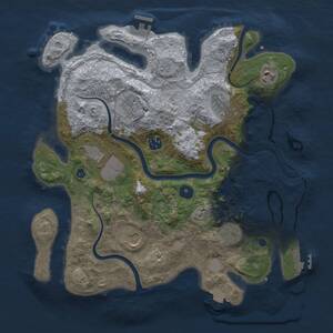 Thumbnail Rust Map: Procedural Map, Size: 3600, Seed: 1538171938, 14 Monuments