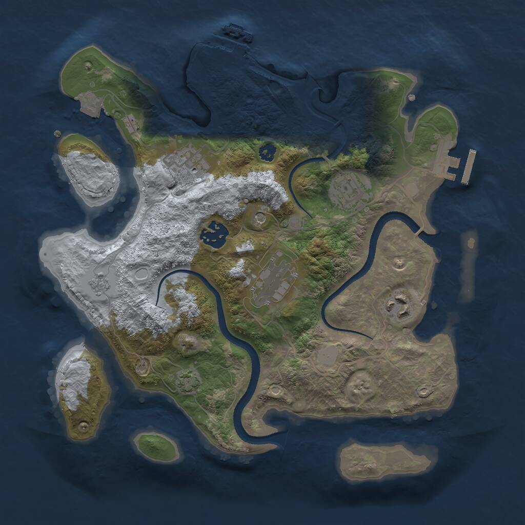 Rust Map: Procedural Map, Size: 3000, Seed: 199367265, 11 Monuments