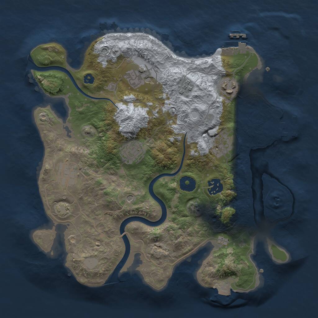 Rust Map: Procedural Map, Size: 3000, Seed: 676767, 12 Monuments