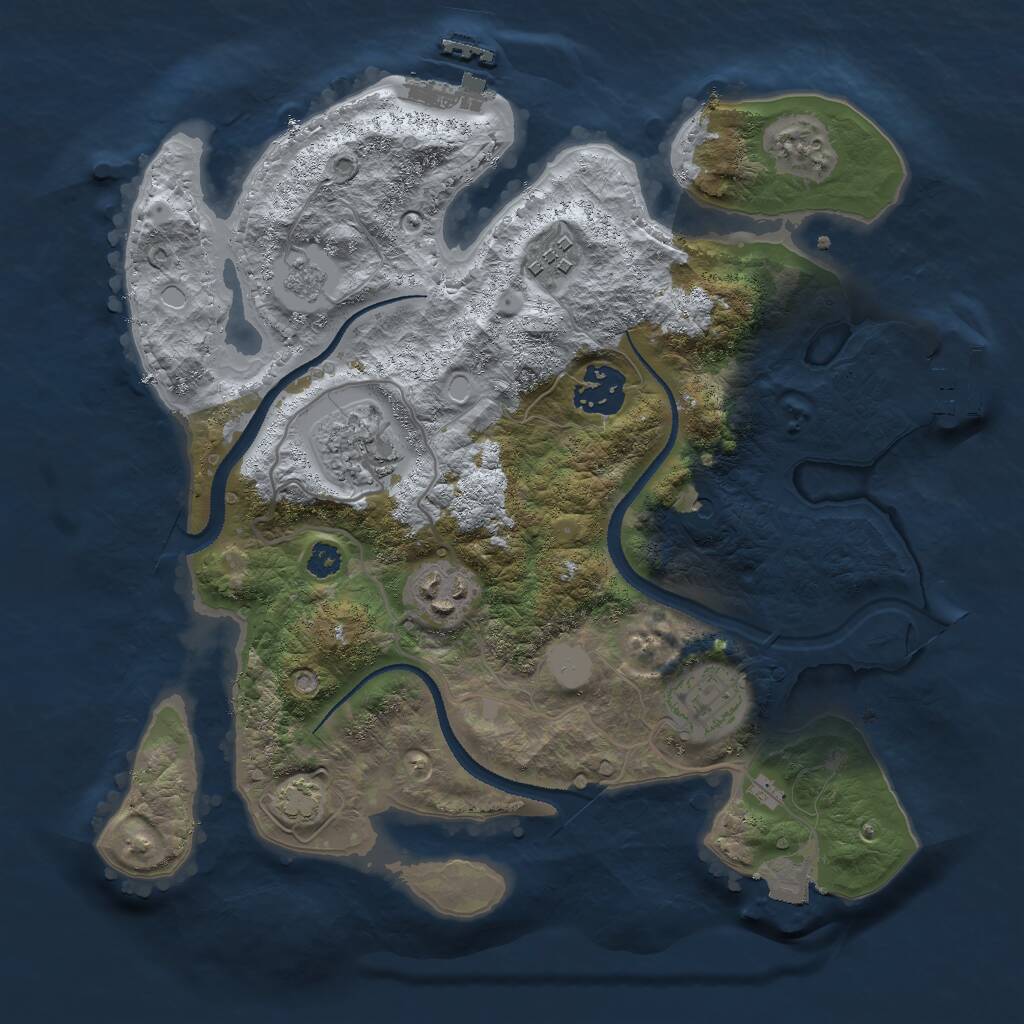 Rust Map: Procedural Map, Size: 3000, Seed: 1614937441, 11 Monuments