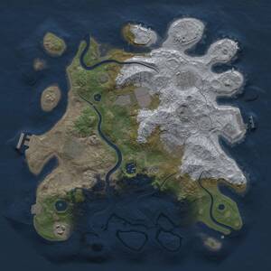 Thumbnail Rust Map: Procedural Map, Size: 3500, Seed: 695090522, 13 Monuments