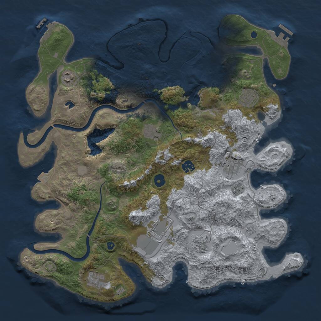 Rust Map: Procedural Map, Size: 4000, Seed: 499709787, 15 Monuments