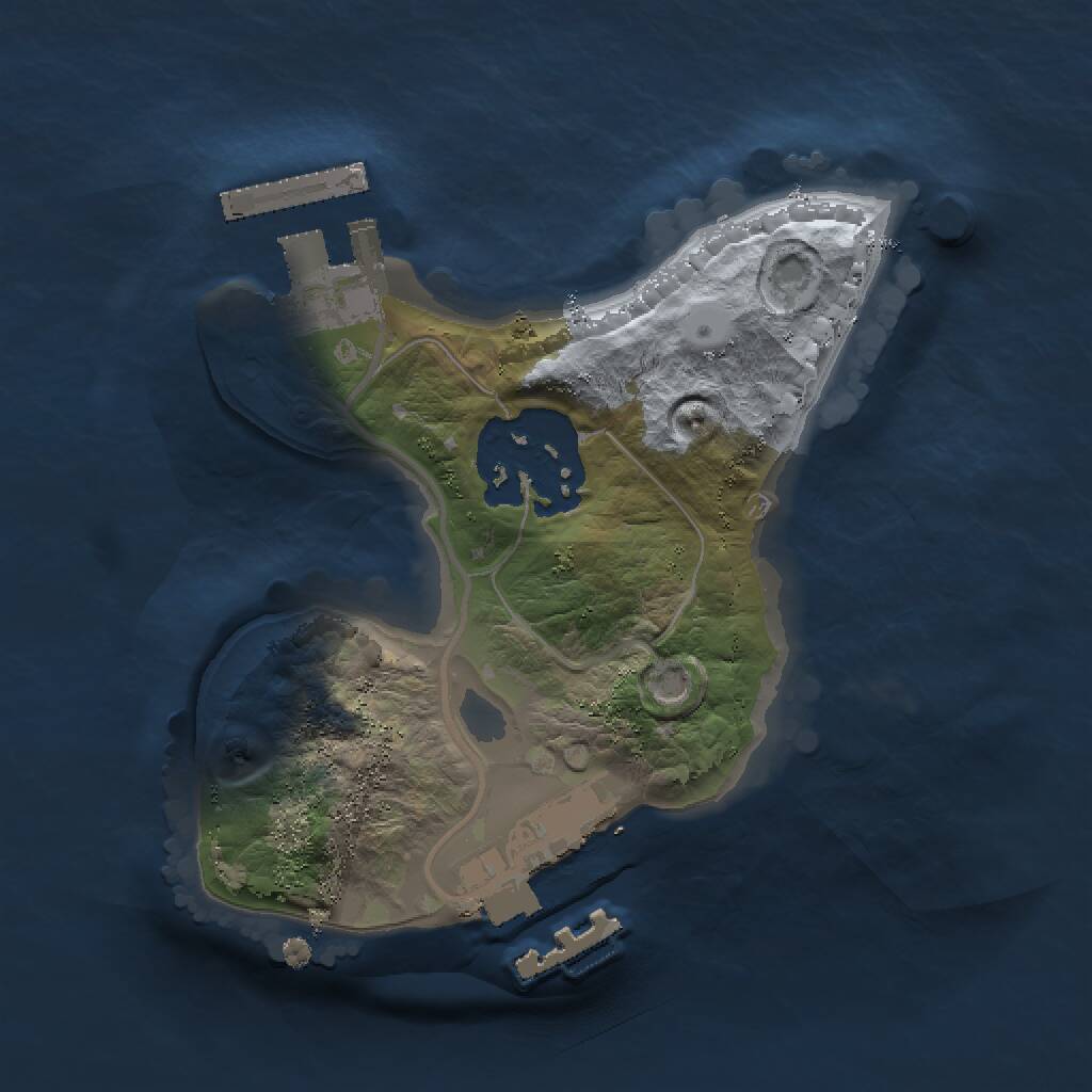 Rust Map: Procedural Map, Size: 1500, Seed: 5223, 4 Monuments