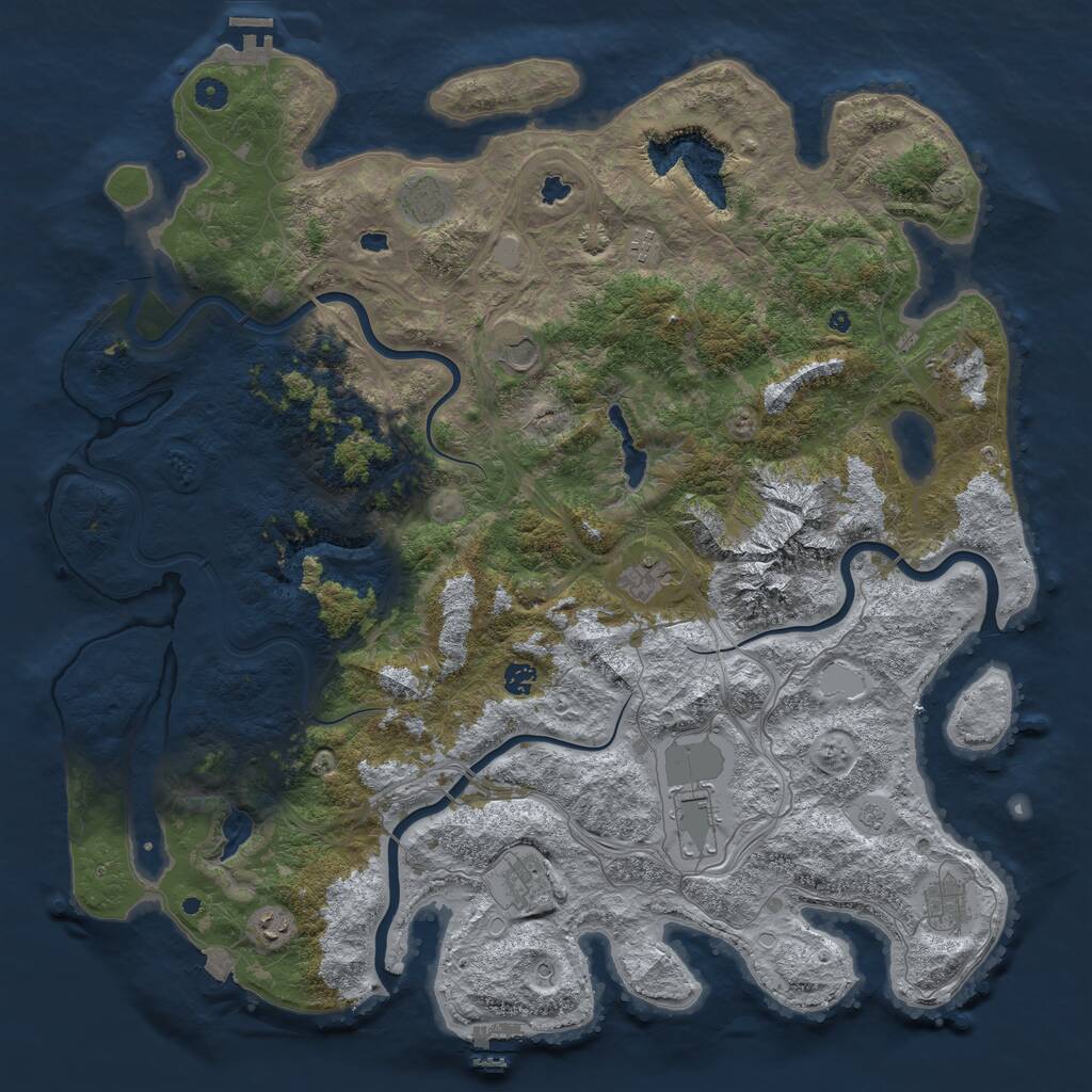 Rust Map: Procedural Map, Size: 5000, Seed: 35592497, 16 Monuments