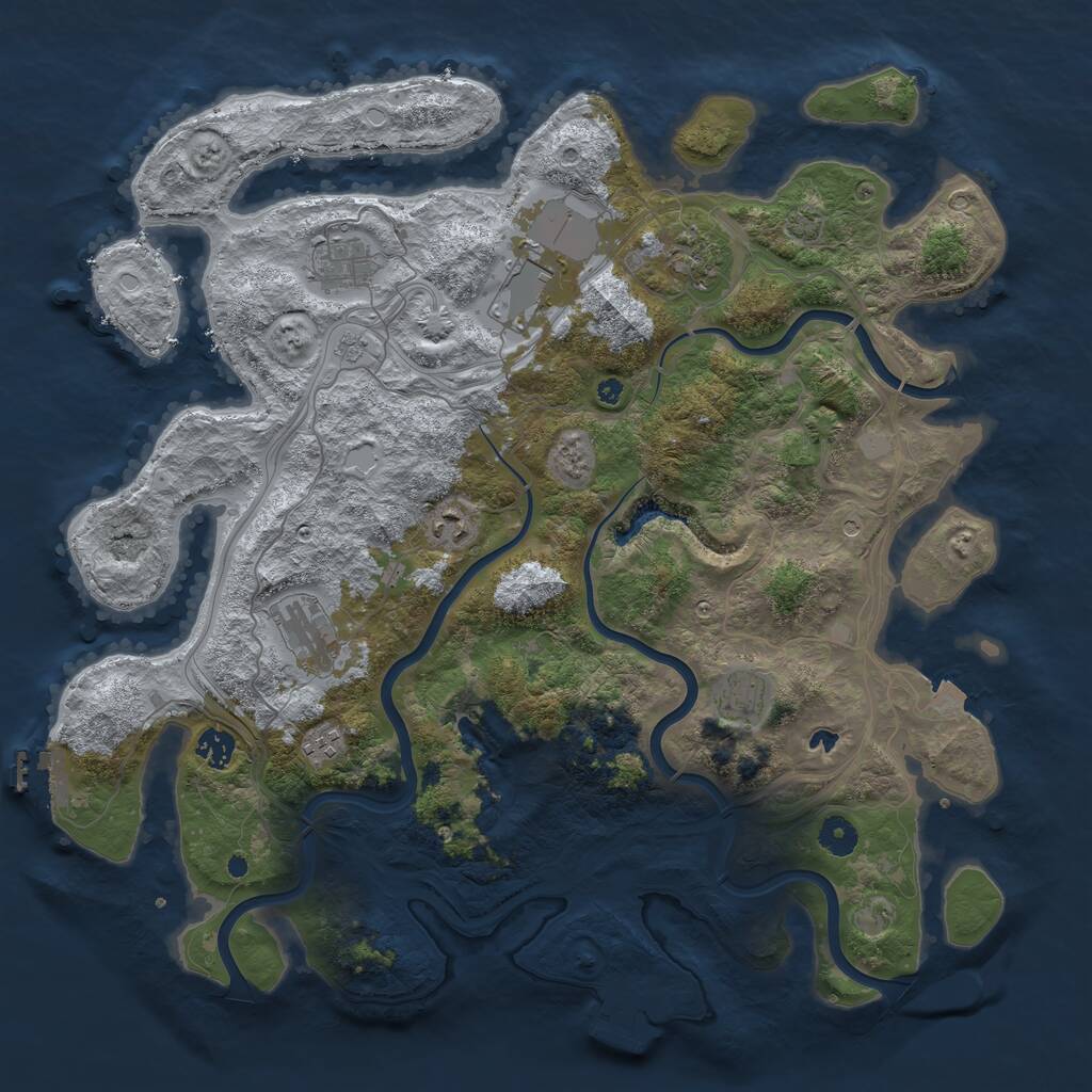 Rust Map: Procedural Map, Size: 4250, Seed: 52849479, 14 Monuments