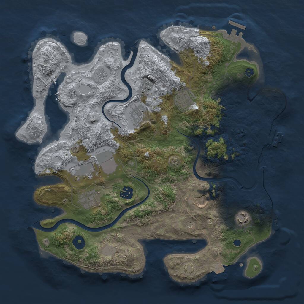 Rust Map: Procedural Map, Size: 3500, Seed: 14501, 14 Monuments