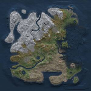 Thumbnail Rust Map: Procedural Map, Size: 3500, Seed: 14501, 14 Monuments