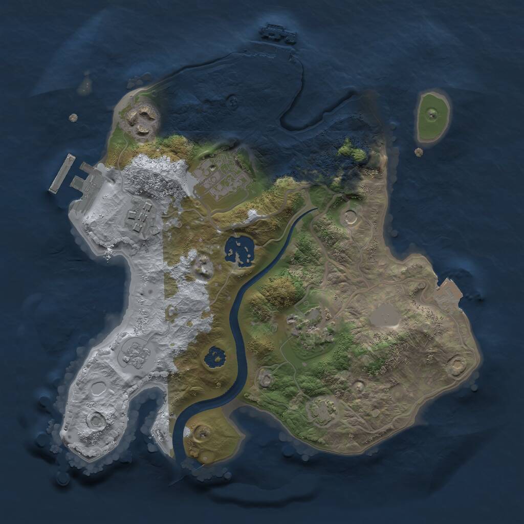 Rust Map: Procedural Map, Size: 2500, Seed: 1897507005, 11 Monuments
