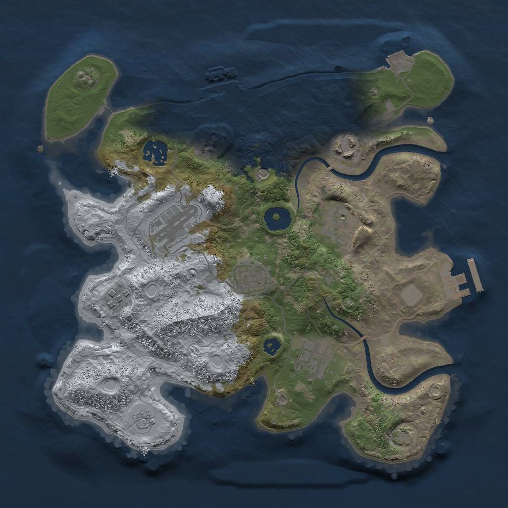 Rust Map: Procedural Map, Size: 3000, Seed: 12477, 13 Monuments