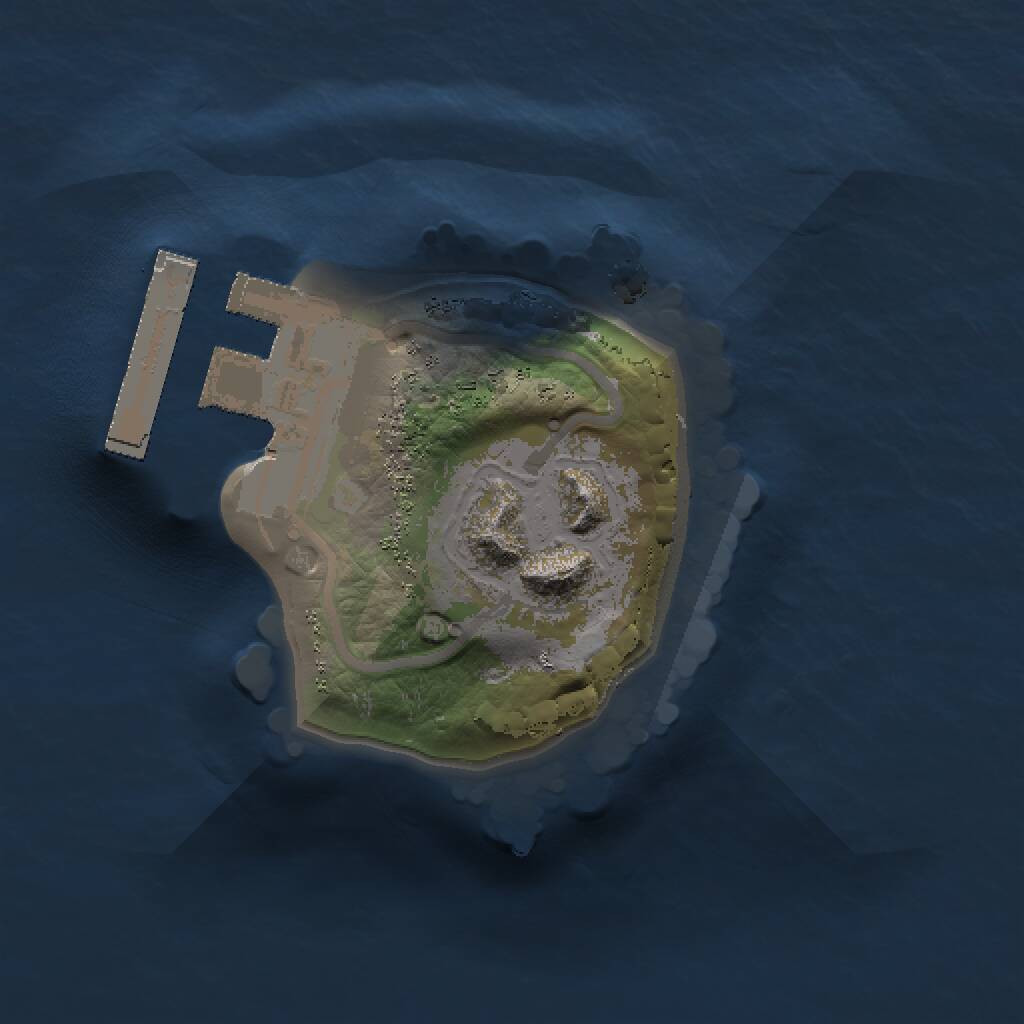 Rust Map: Procedural Map, Size: 1000, Seed: 84302, 3 Monuments