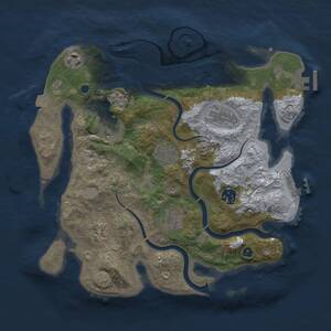 Thumbnail Rust Map: Procedural Map, Size: 3300, Seed: 1700660489, 13 Monuments