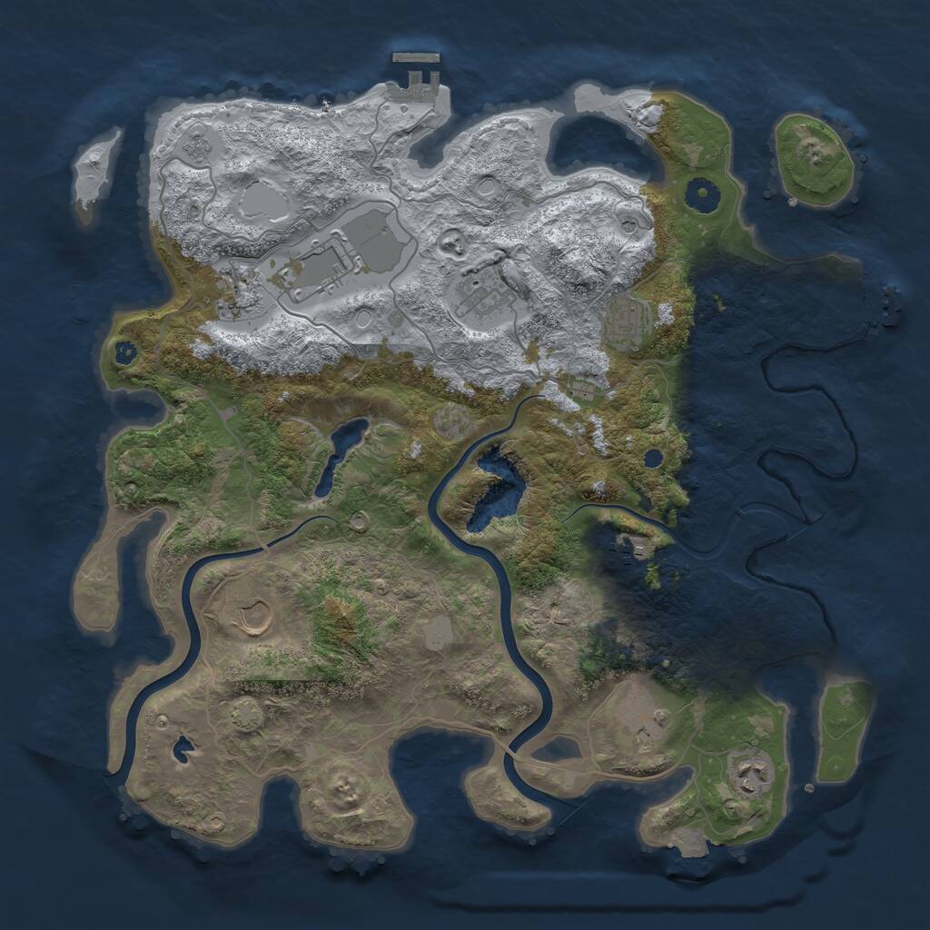 Rust Map: Procedural Map, Size: 4000, Seed: 852875333, 14 Monuments