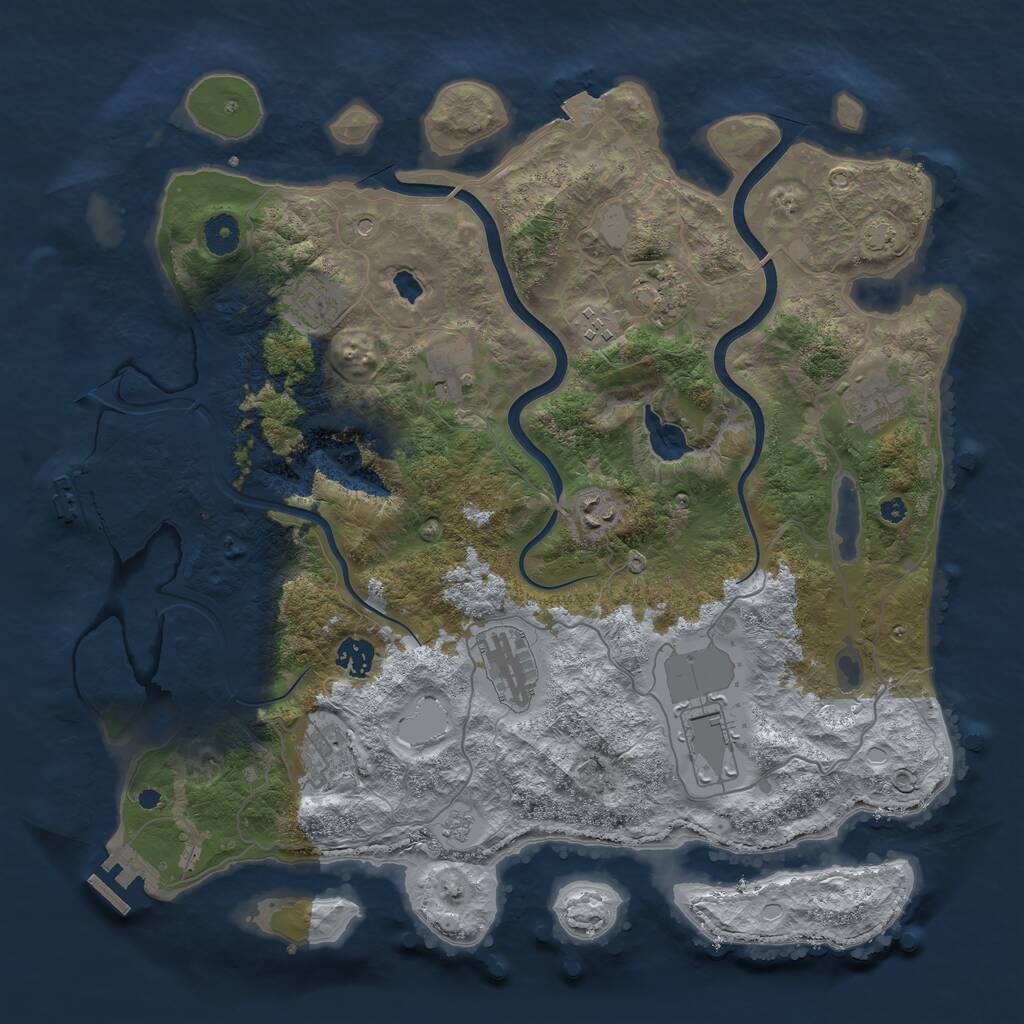 Rust Map: Procedural Map, Size: 4000, Seed: 1174831968, 16 Monuments