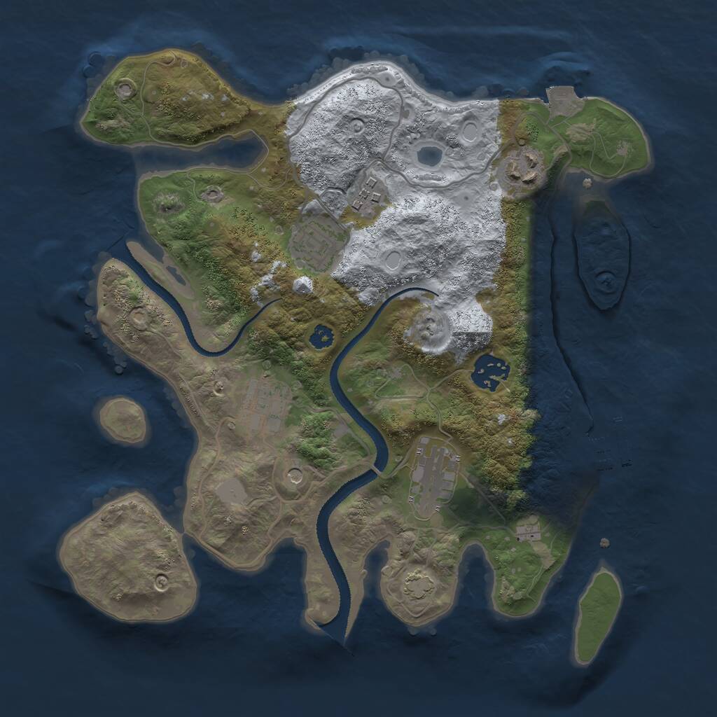 Rust Map: Procedural Map, Size: 3000, Seed: 476045282, 10 Monuments