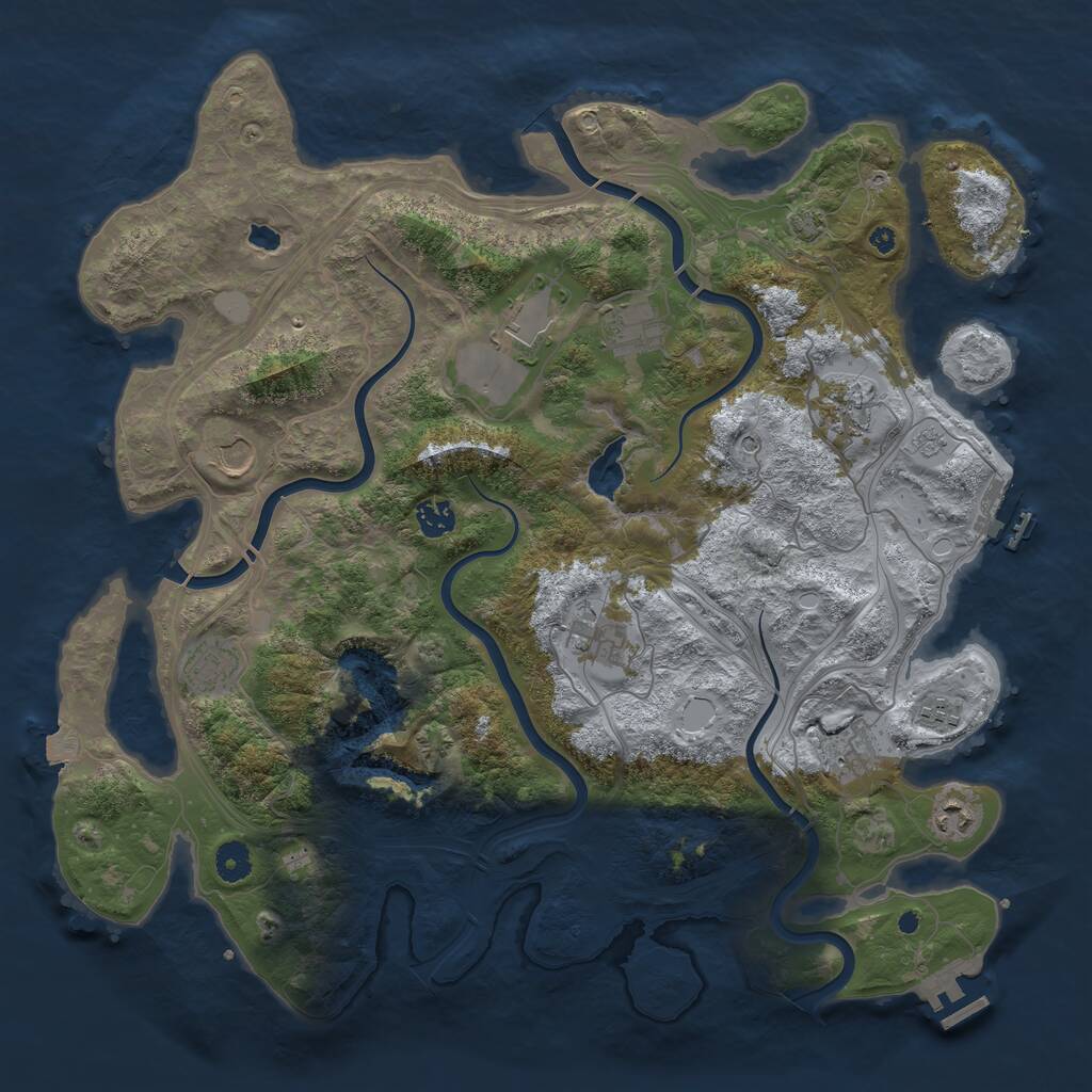 Rust Map: Procedural Map, Size: 4250, Seed: 2014555390, 16 Monuments