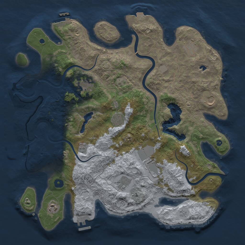 Rust Map: Procedural Map, Size: 4000, Seed: 2147463647, 14 Monuments