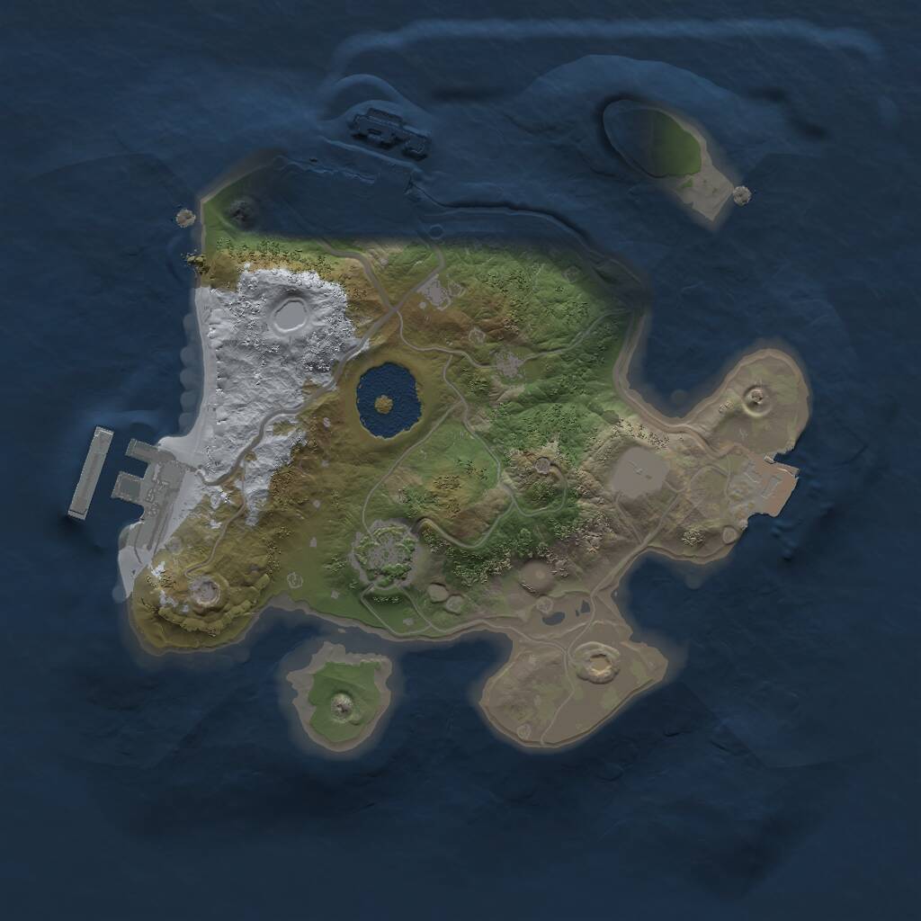 Rust Map: Procedural Map, Size: 2000, Seed: 1705154157, 4 Monuments