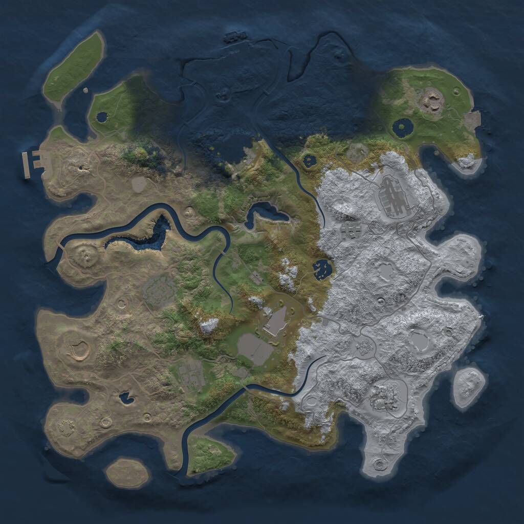 Rust Map: Procedural Map, Size: 4000, Seed: 81384, 16 Monuments