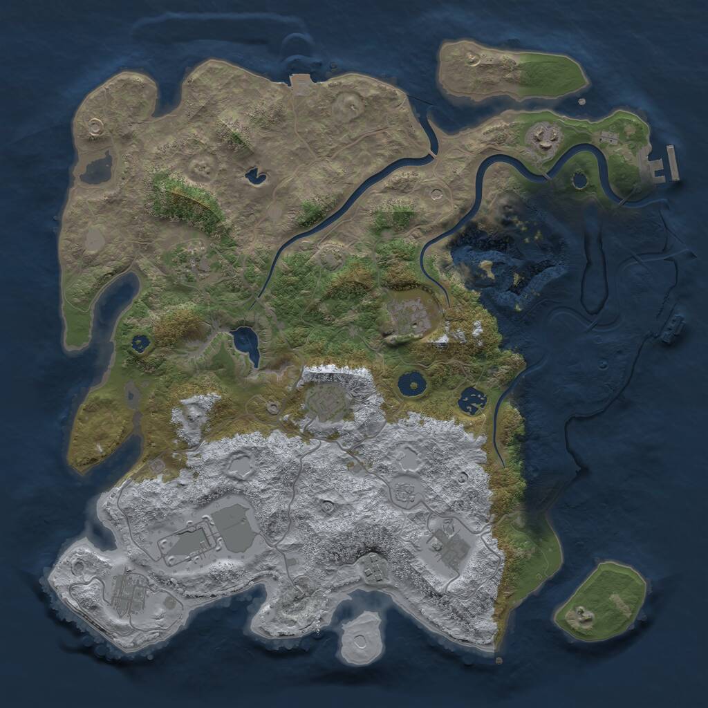 Rust Map: Procedural Map, Size: 4000, Seed: 4879, 15 Monuments