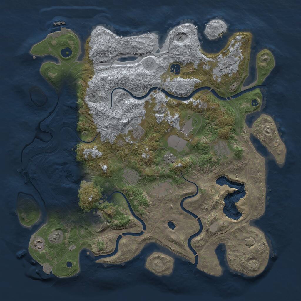 Rust Map: Procedural Map, Size: 4250, Seed: 2134097279, 15 Monuments