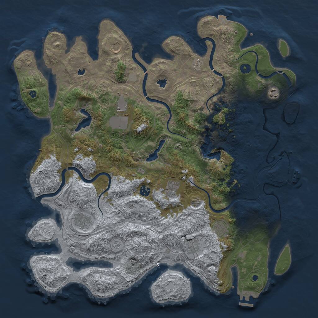 Rust Map: Procedural Map, Size: 4500, Seed: 2131560438, 15 Monuments
