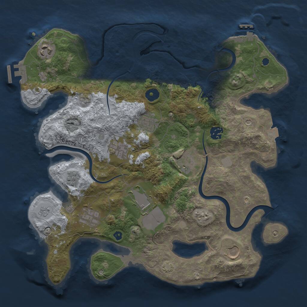 Rust Map: Procedural Map, Size: 3500, Seed: 712440, 15 Monuments