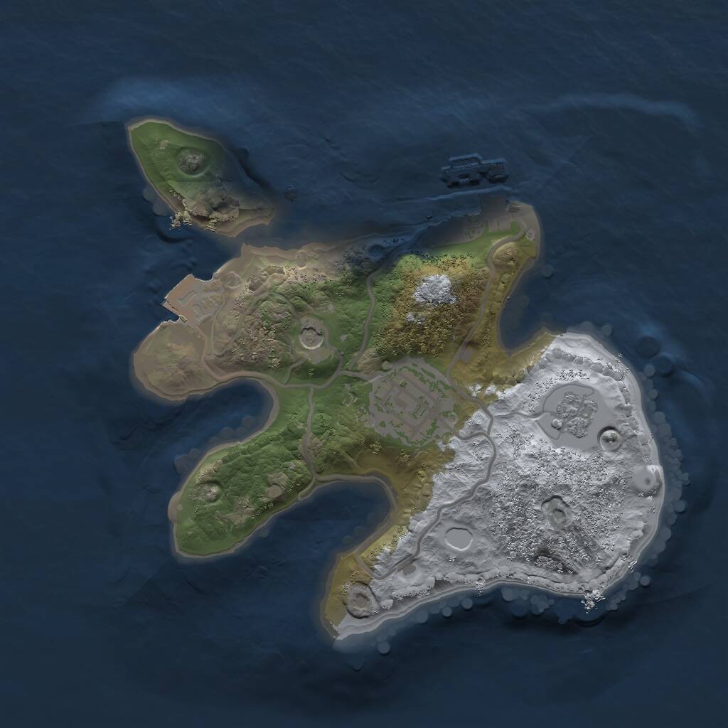 Rust Map: Procedural Map, Size: 2000, Seed: 1728467066, 5 Monuments