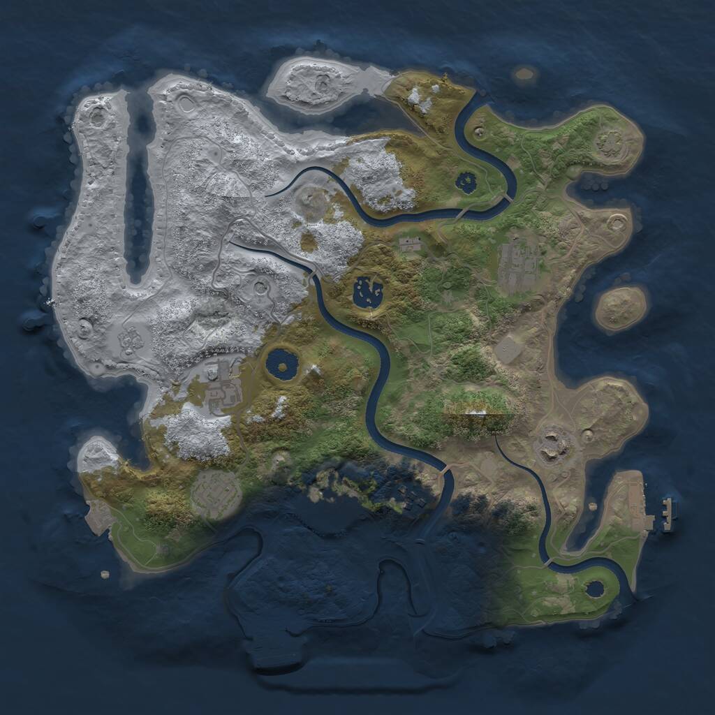 Rust Map: Procedural Map, Size: 3400, Seed: 600019928, 13 Monuments