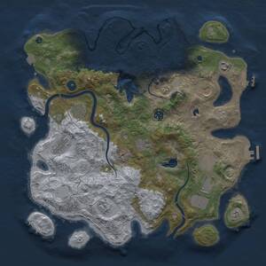 Thumbnail Rust Map: Procedural Map, Size: 4000, Seed: 1228594631, 16 Monuments